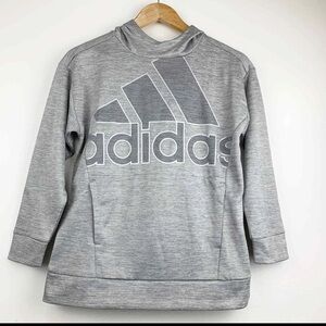 Adidas Logo Hoodie Hoody Girls Small (7/8) Gray adidas Mint Condition